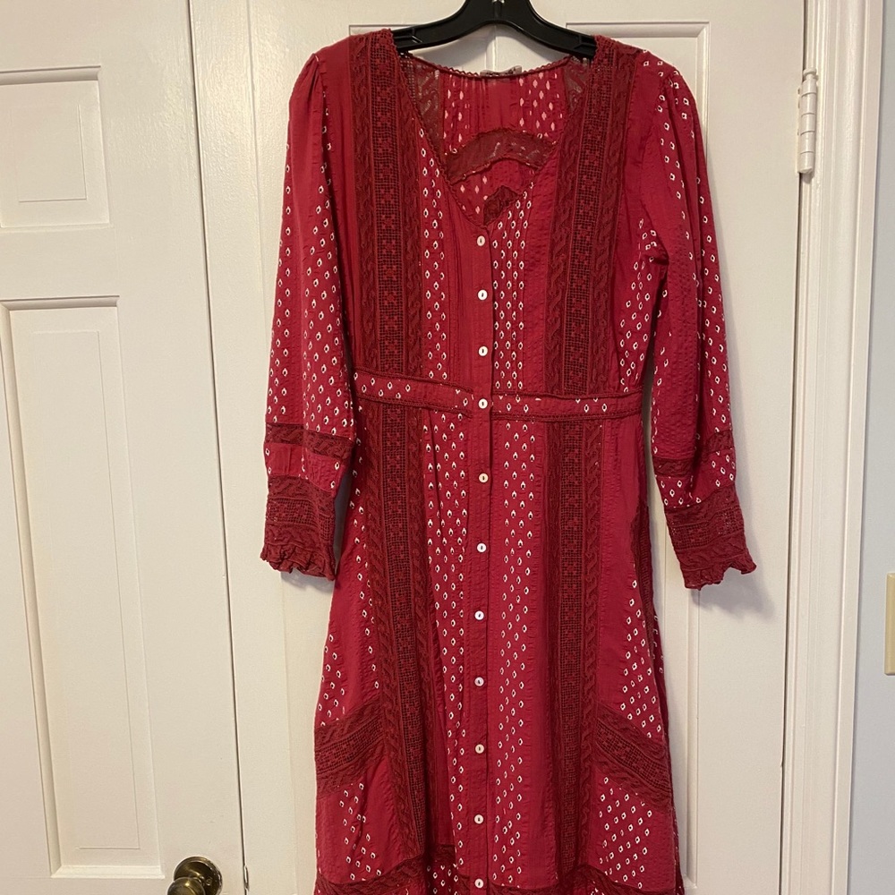 LoveShackFancy Red Printed Maxi Dress